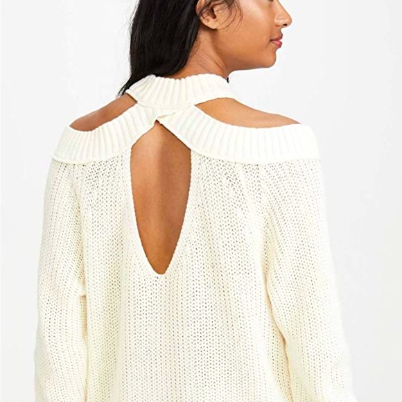 NWOT Free People Half Moon Bay cold shoulder Sweater, size Small - Picture 3 of 8